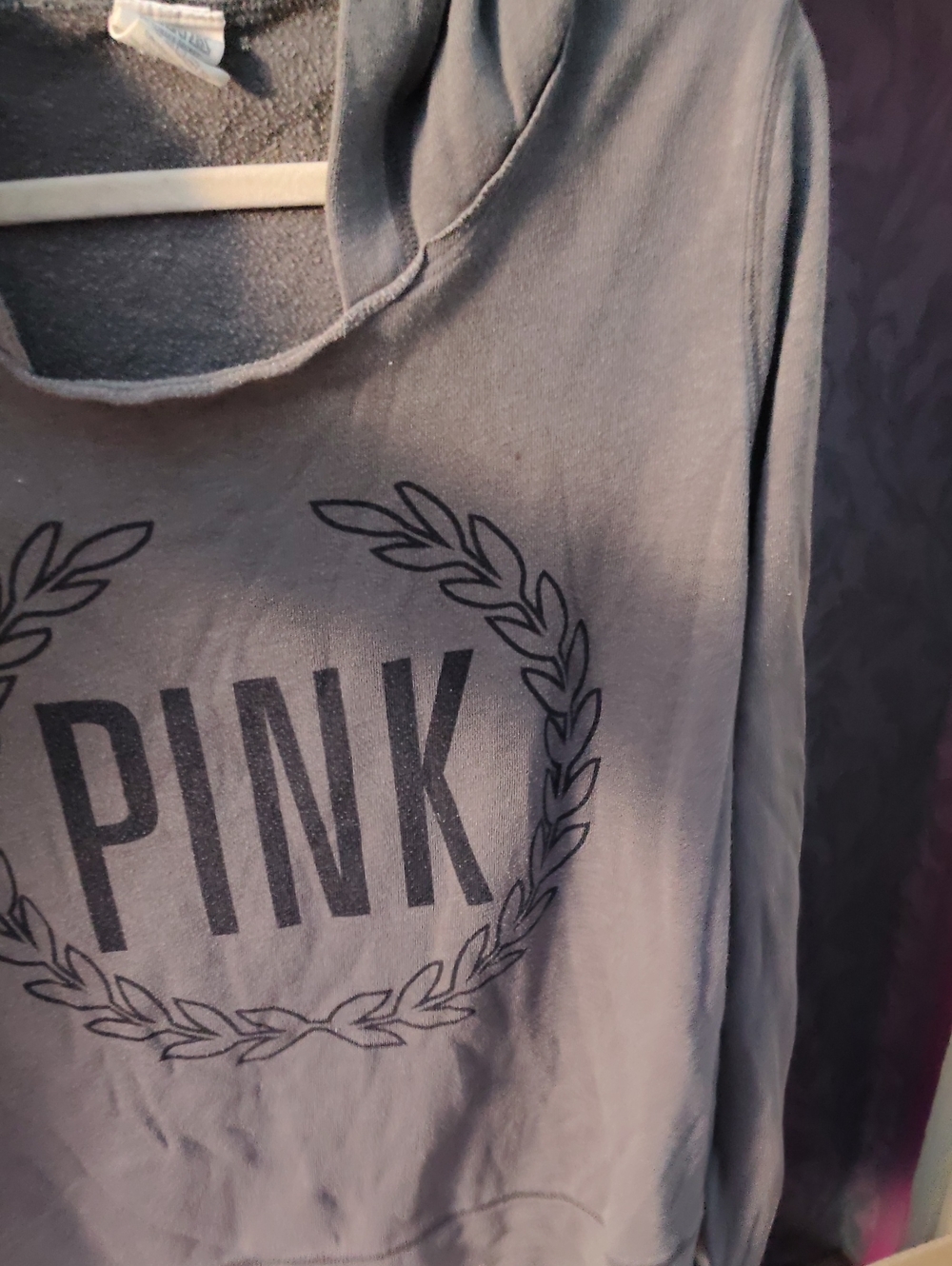 PINK Victoria's Secret Gray Logo Pullover Hoodie
